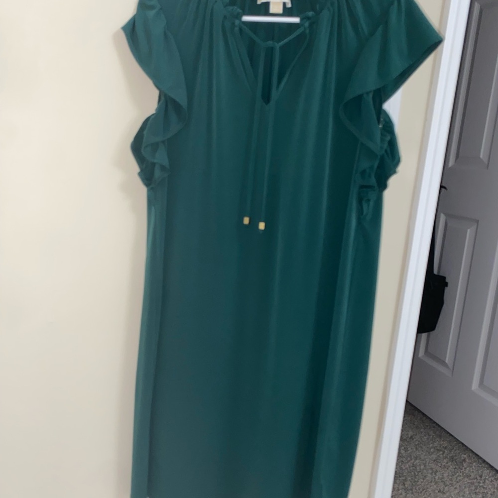 MICHAEL Michael Kors Green Tie Front Sheath Dress